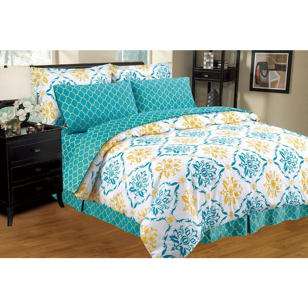Montana Down Alternative Reversible 8-Piece Bed in a Bag Queen Comforter Set