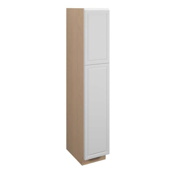 Brighton Raised 15 in. W x 90 in. H x 24 in. D in Painted White Plywood Assembled Pantry Cabinet