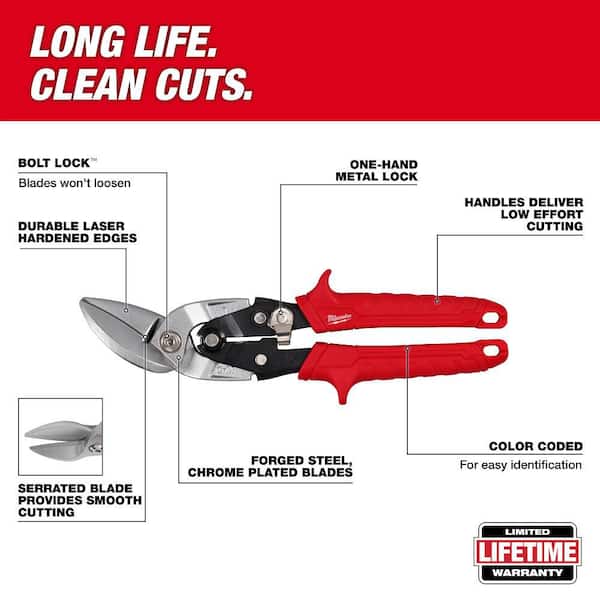 Milwaukee Left and Right Offset Aviation Snips (2-Pack) 48-22-4553