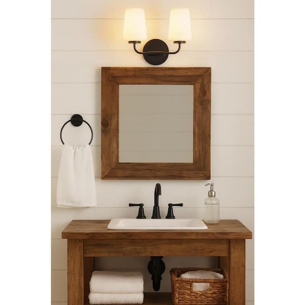 LARK Kline 14.25 in. 2 Light Black Vanity Light