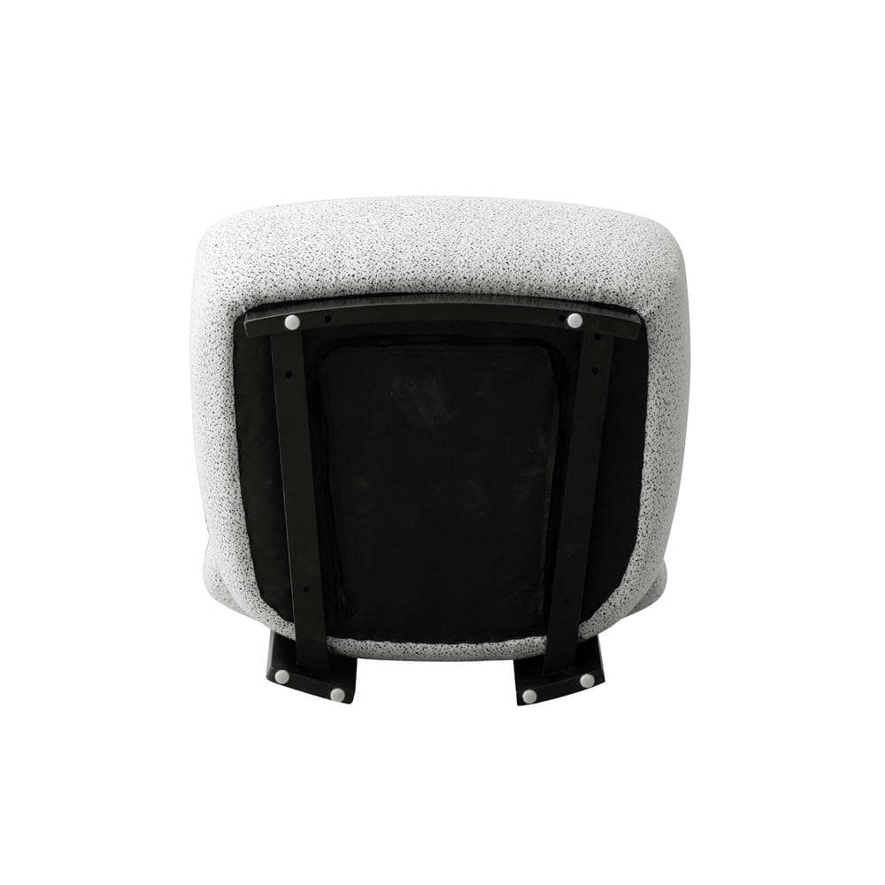 Bartow Black and White Faux Leather Barrel Accent Chair