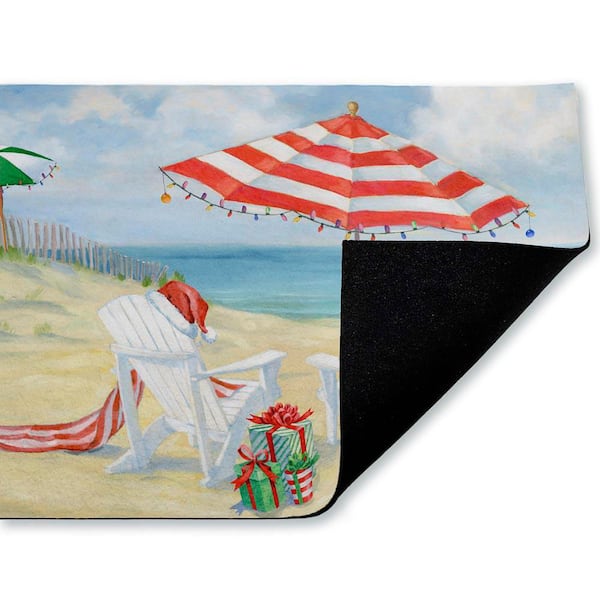 Perfect Beach Holiday Multi-Colored 18 in. x 30 in. Polyester Non-Slip Outdoor Door Mat