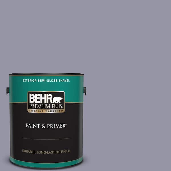 BEHR PREMIUM PLUS 1 gal. #640F-5 Ash Violet Semi-Gloss Enamel Exterior Paint & Primer