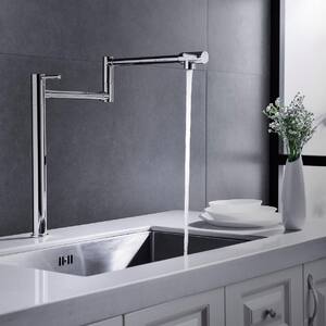 Deck Mounted Pot Filler Faucet with Extension Shank in Chrome