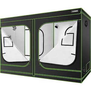 4 ft. x 8 ft. High Reflective Mylar Grow Tent with Observation Window and Floor Tray for Hydroponics Indoor Plant