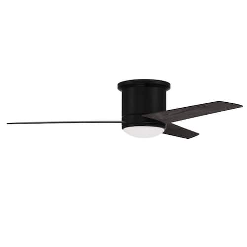 Cole 52 in. Hugger Indoor/Outdoor Flat Black Ceiling Fan with Integrated LED Light and Remote/Wall Control Included CRAFTMADE Ceiling Fans With Lights