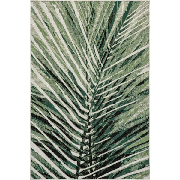 nuLOOM Kalene Green 8 ft. x 10 ft. Floral Indoor/Outdoor Area Rug