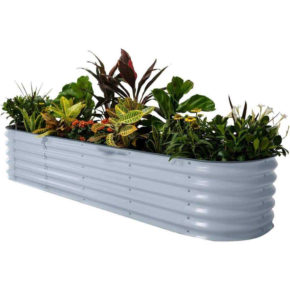 Sky Blue Modular Metal Outdoor Raised Garden Bed 42"x78"x17"