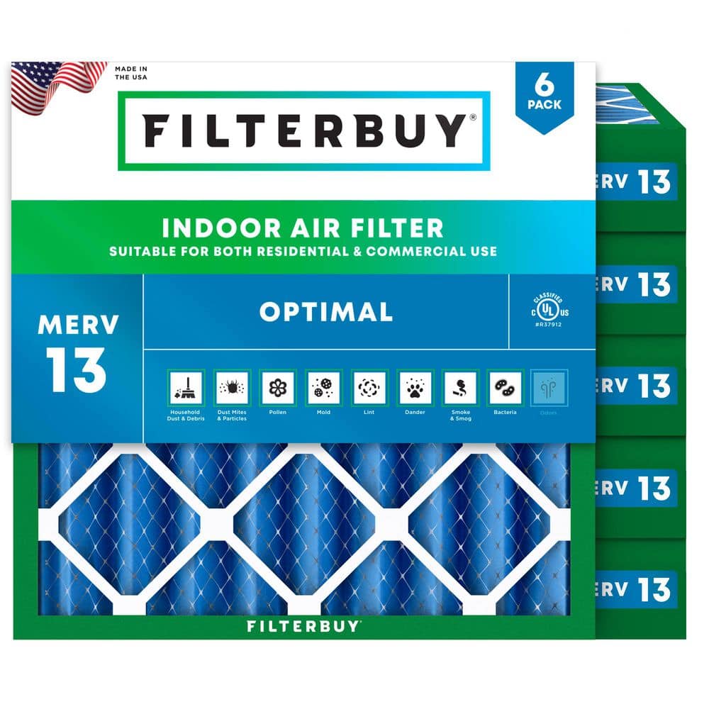 25 in. x 25 in. x 4 in. MERV 13 (FPR 10) Health Defense Pleated HVAC AC Furnace Air Filters Replacement (6-Pack) price history on PriceWatchPro