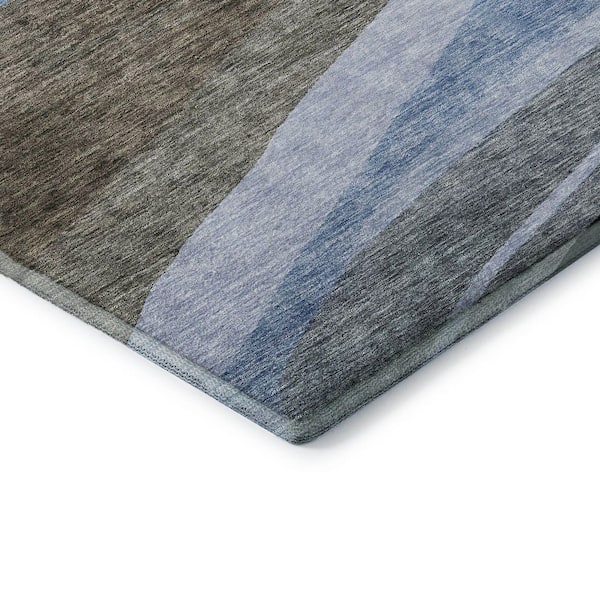 Mayfield Premium Machine Washable Abstract AMF1098 Brown 8 ft. x 8 ft. Round Rug