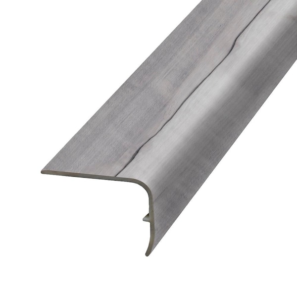 Performance Accessories Flint Grey 1.32 in. Thick x 1.88 in. Wide x 78.7 in. Length Vinyl Stair Nose Molding, Medium