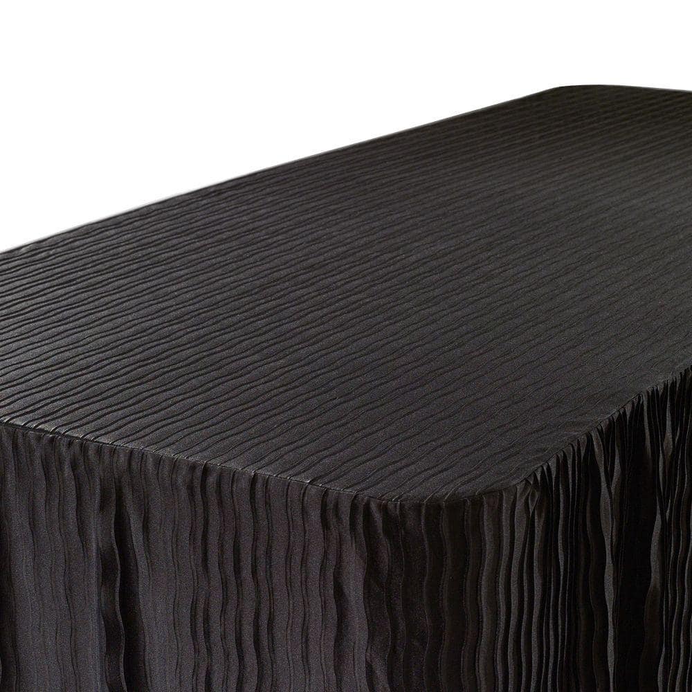 Black Polyester Rectangular Tablecloth for 6 ft Folding Tables