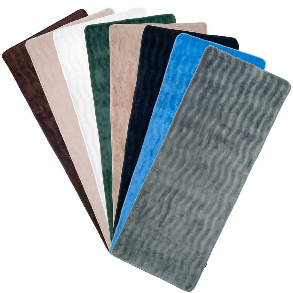 Blue 24x60 Memory Foam Non-Slip Bath Rug