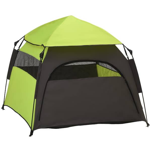ToolCat Pop Up Dog Tent for Extra Large and Large Dogs, Portable Pet Camping Tent with Carrying Bag, Green