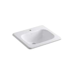 Tahoe 21 in. Drop-In Cast-Iron Bathroom Sink in White with Overflow Drain