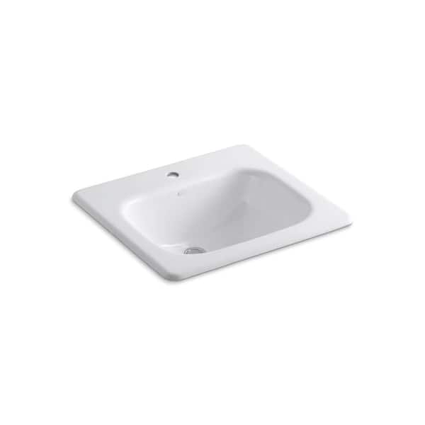 Tahoe 21 in. x 19 in. Drop-In Bathroom Sink in White Cast Iron