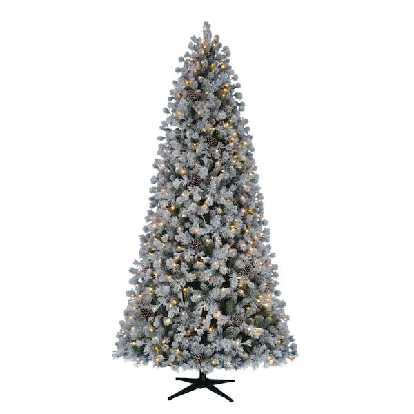 9 ft. Pre-Lit LED Lexington Artificial Christmas Tree with Warm White Lights and Pinecones