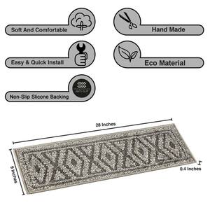 Dark Grey 9 in. x 28 in. Anti-Slip Stair Tread Cover Polypropylene w/Latex Backing (Set of 10) Carpet Stair Treads