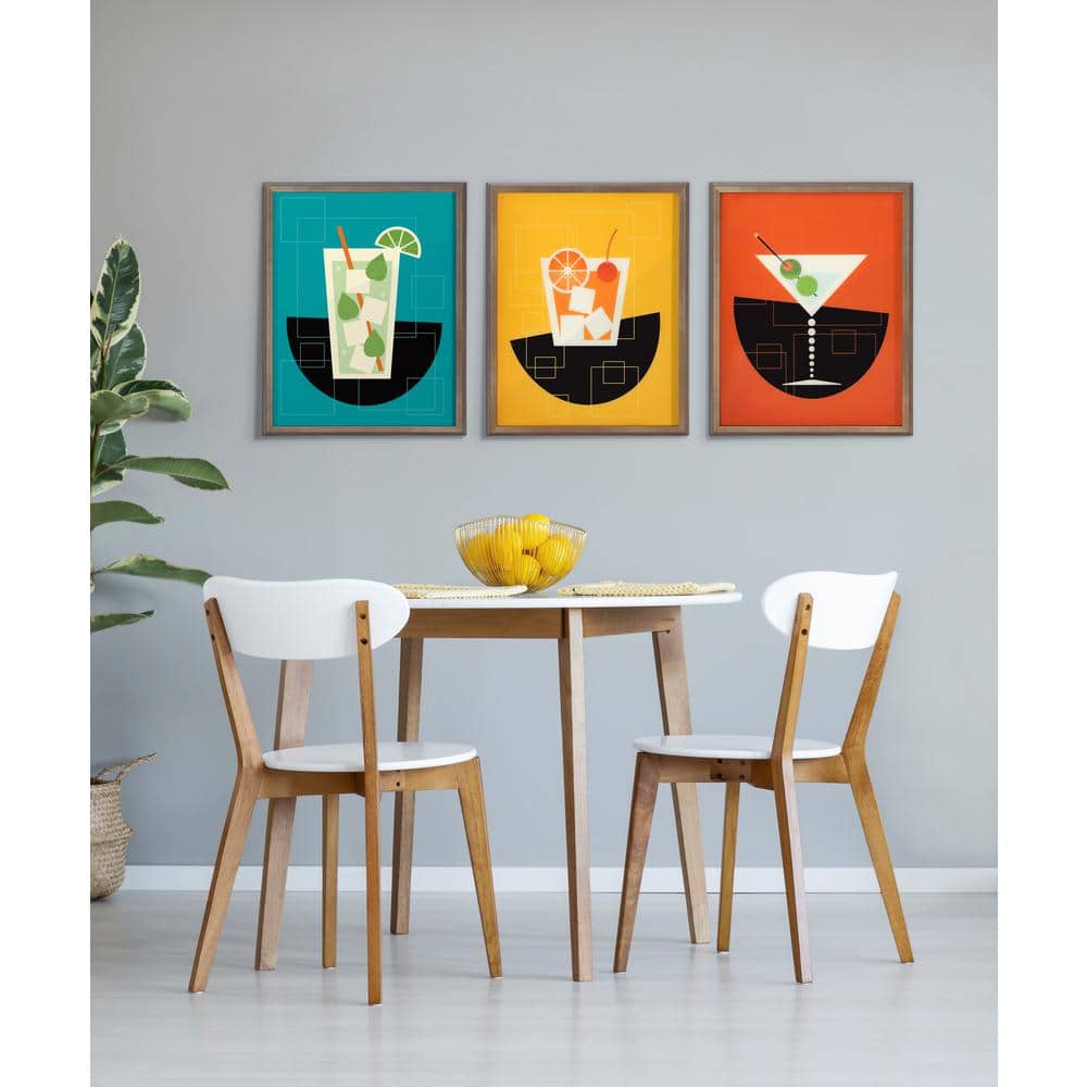 Gold Framed Mid-Century Modern Cocktail Poster, 16" x 20"