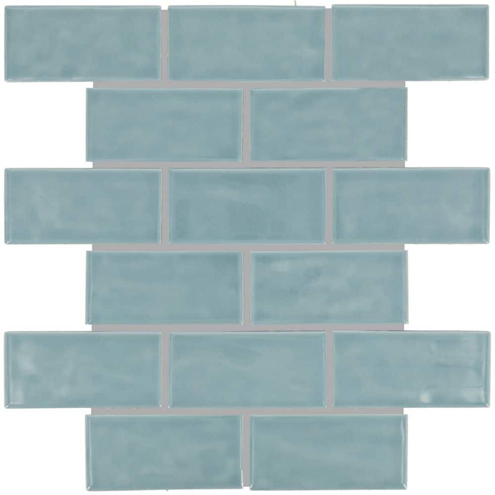 Marazzi Artezen Classic Blue 12 in. x 12 in. Glossy Ceramic Brick