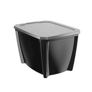 20 Gal. Stackable Organization Storage Box Container in Black (7-Pack)