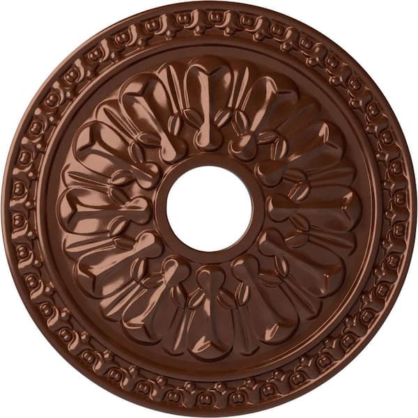 Ekena Millwork 1-3/8 in. x 18 in. x 18 in. Polyurethane Warsaw Ceiling Medallion, Copper Penny