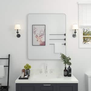 30 in. W x 36 in. H Rectangular Framed Wall Bathroom Vanity Mirror in Gun Grey