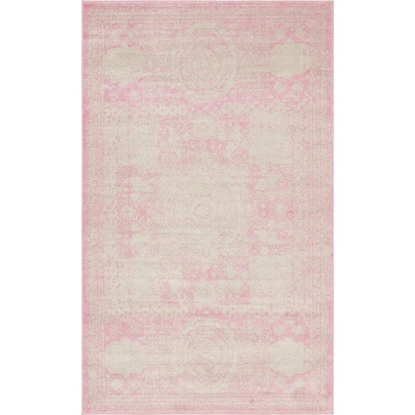 Unique Loom Bromley Wells Pink 7 ft. x 10 ft. Area Rug