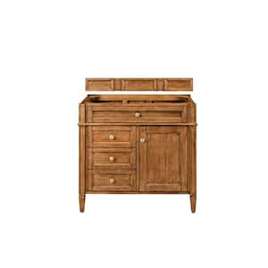 Brittany 35.0 in. W x 23.0 in. D x 32.8 in. H Single Bath Vanity Cabinet without Top in Saddle Brown