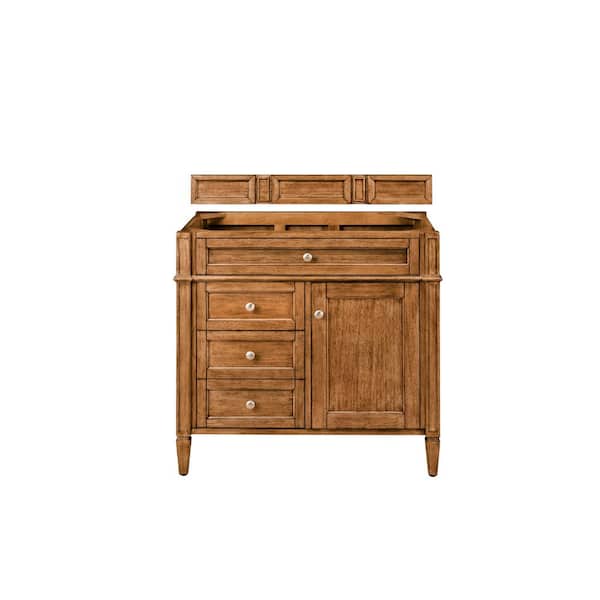 James Martin Vanities Brittany 35.0 in. W x 23.0 in. D x 32.8 in. H Single Bath Vanity Cabinet without Top in Saddle Brown