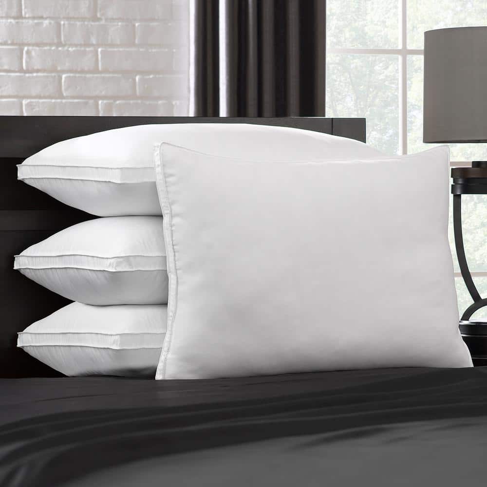 Ella Jayne Hypoallergenic White Microfiber Gusseted Pillow Set