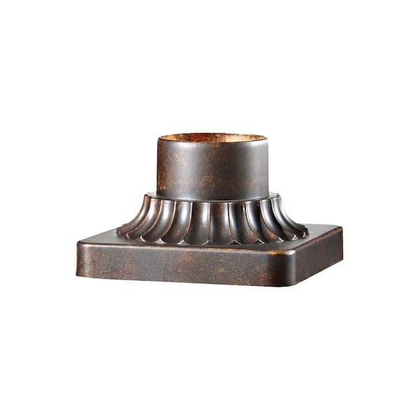 3 in. Walnut Outdoor Die-Cast Aluminum Pier Mount Base