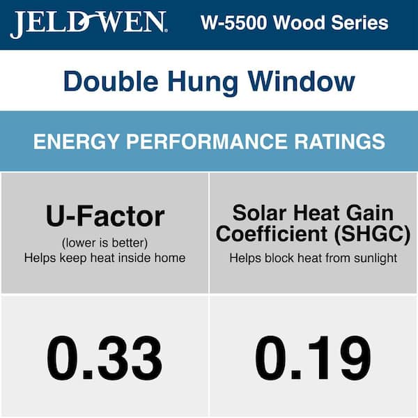 28 in. x 54 in. W5500 Double Hung Wood Clad Window Black Exterior