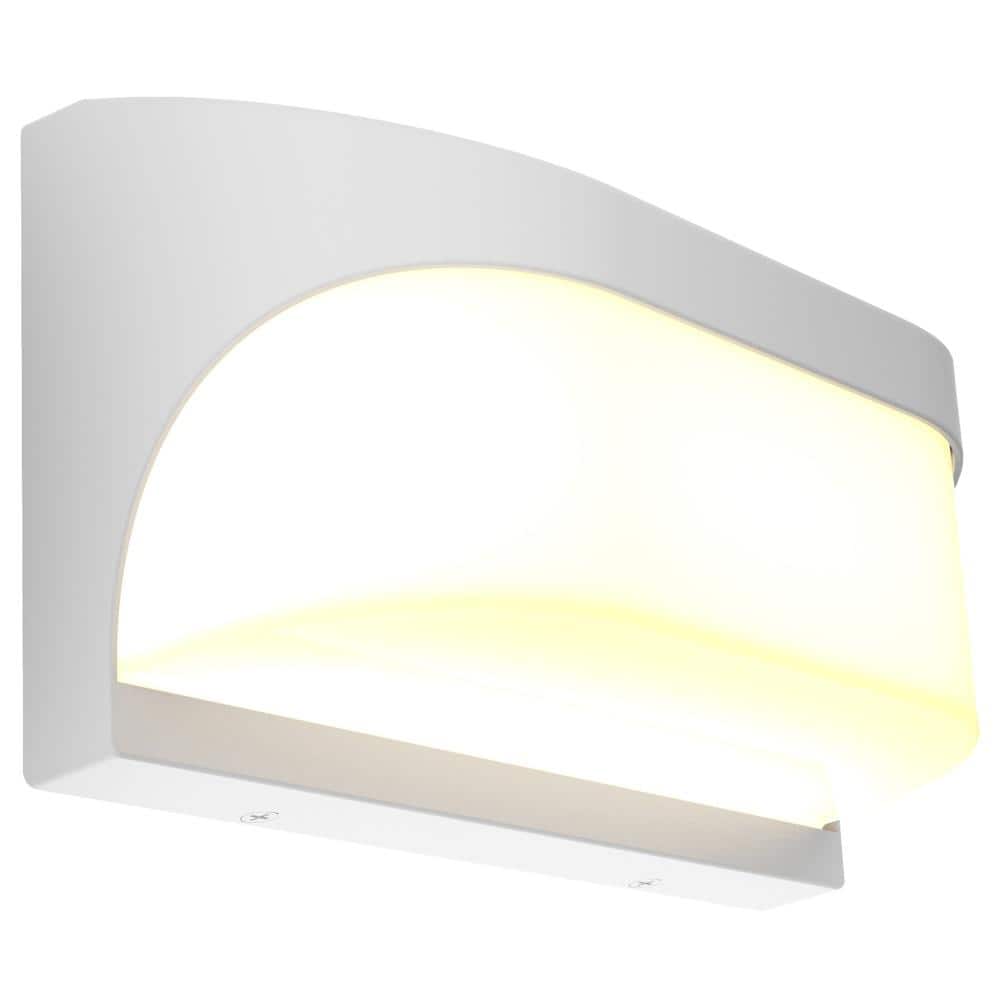 Laguna White Outdoor Hardwired Wall Lantern Sconce with Integrated Bulb Inc
