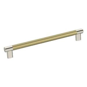 Esquire 10-1/16 in. (256mm) Modern Polished Nickel/Golden Champagne Bar Cabinet Pull