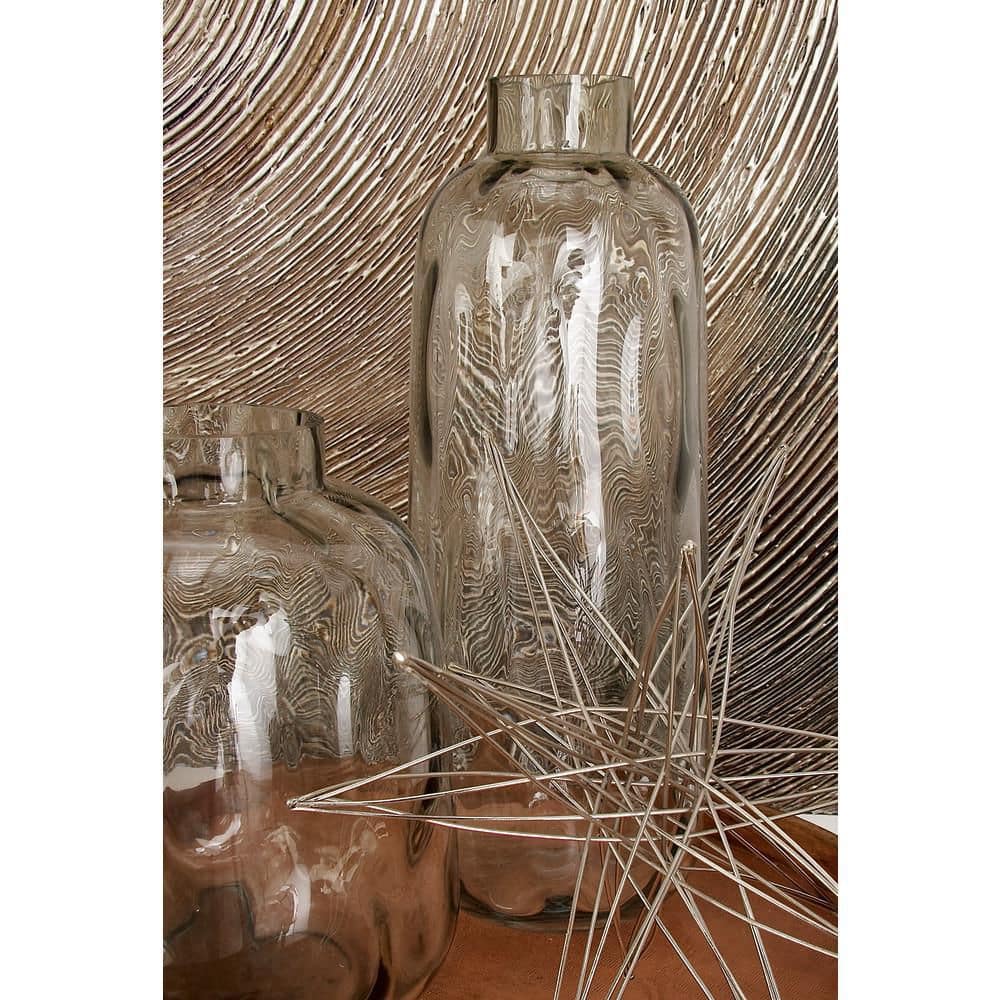 Coastal Grey Tinted Glass Cylinder Vase for Relaxed Interiors