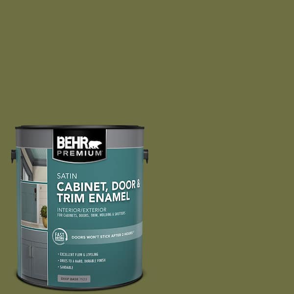 BEHR PREMIUM 1 gal. #M340-7 Classic Avocado Satin Enamel Interior/Exterior  Cabinet, Door & Trim Paint 752301 - The Home Depot