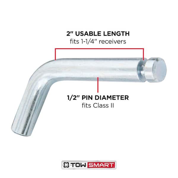 1/2 DIAMETER ZINC-PLATED STEEL BENT 3" USABLE LENGTH, TRAILER PIN & CLIP 