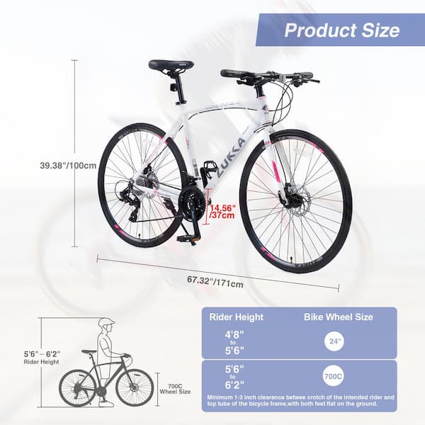 28 in. Adults Mountain Bike 24 Speed Aluminum Hybrid bike with Disc Brake 700C Road Bike City Bicycle in White FY W1019112679 The Home Depot