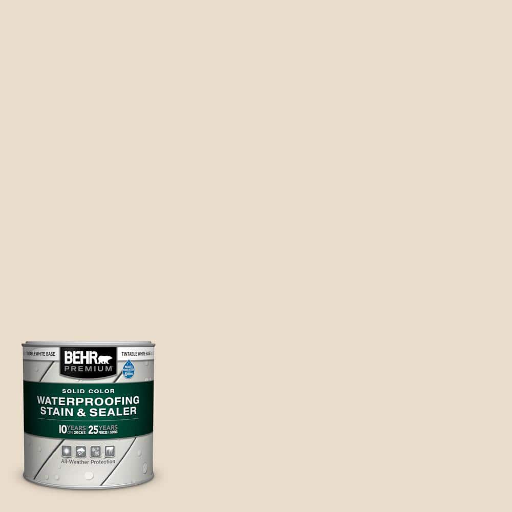 BEHR PREMIUM 8 oz. #SC-157 Navajo White Solid Color Waterproofing Exterior Wood Stain and Sealer Sample -  S000916