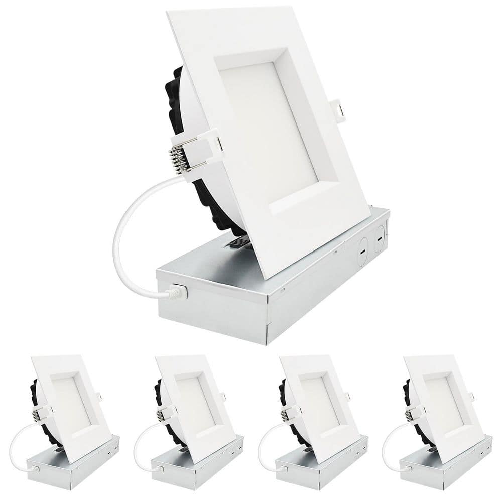 6 In. Integrated LED Square Regressed Mini Panel light, 5CCT, 19/25/32W 1800/2400/3000LM Dual Dimmable 100° Beam  4 Pack price history on PriceWatchPro