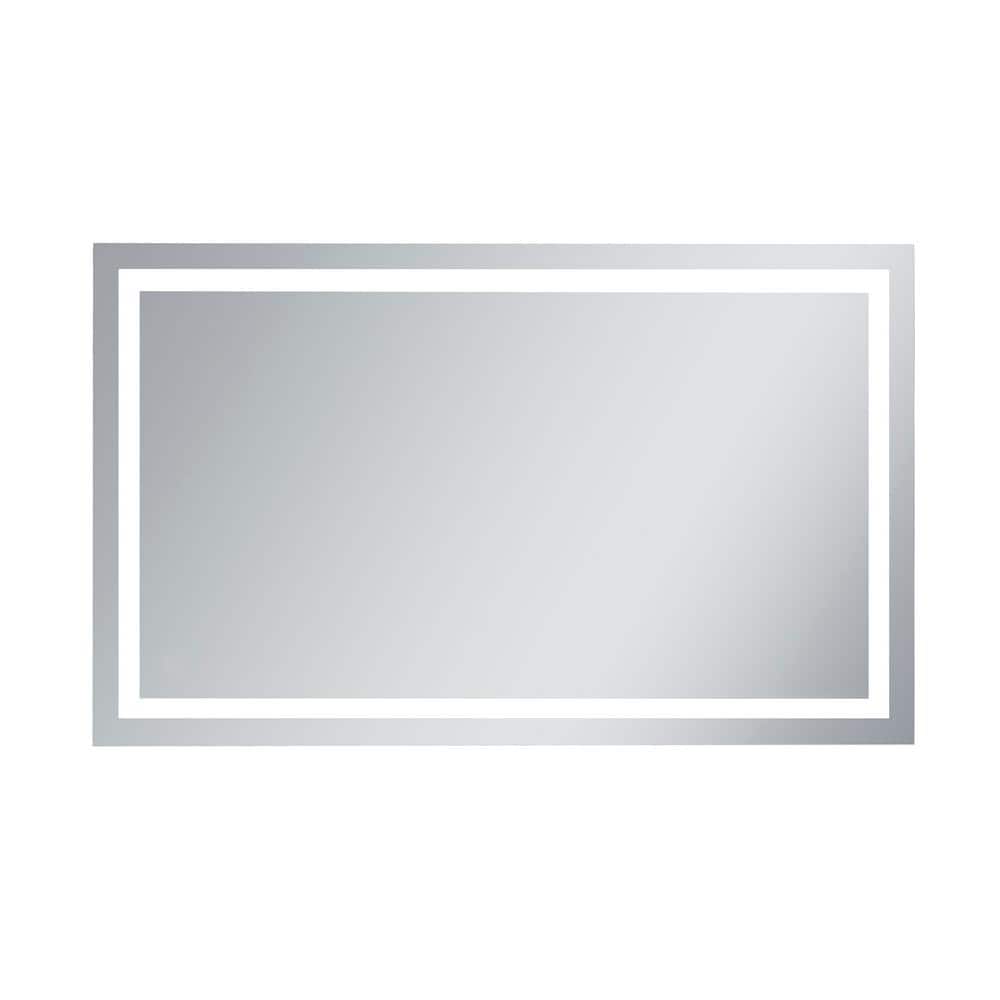 Timeless Home 36 in. W x 60 in. H Rectangle Frameless Silver LED Mirror