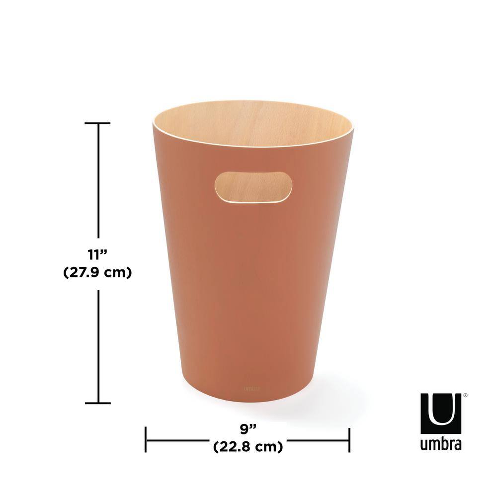 Sierra Light Brown Wood 2-Gallon Trash Can