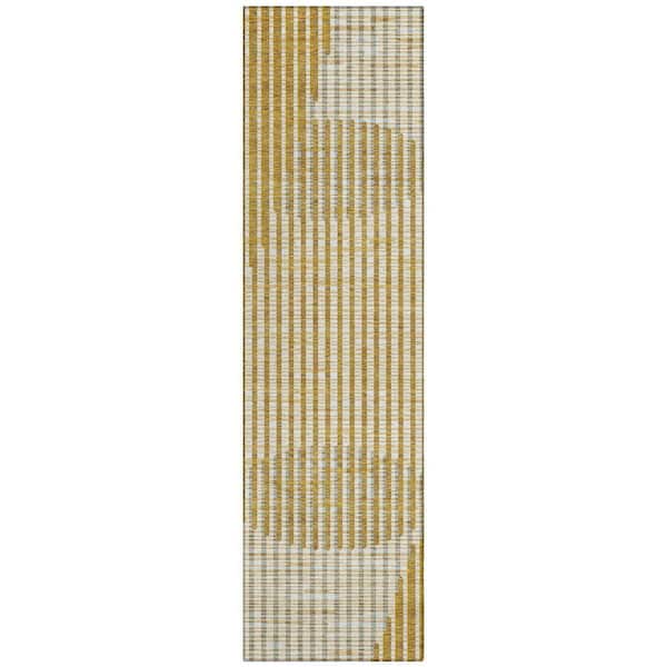 Chantille Machine Washable Indoor/Outdoor Abstract ACN1001 Gold 2 ft. 3 in. x 7 ft. 6 in. Area Rug