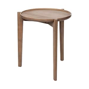 Cleaver I Brown Solid Wood Accent Table