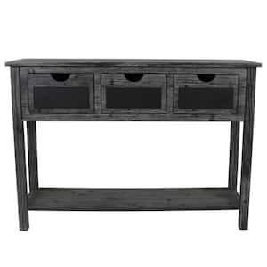 Rowan 45 in. Chalkboard/Weathered Standard Rectangle Wood Console Table with Drawers