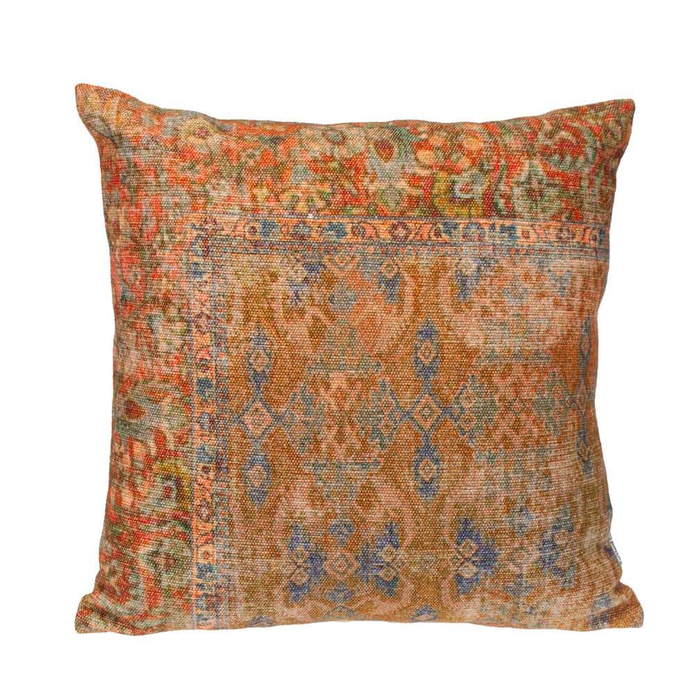 Multicolor Cotton Tapestry Square 18" x 18" Pillow
