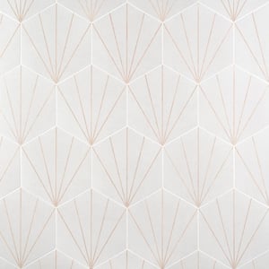 Klyda Beams White 12.6 in. x 14.5 in. Matte Hexagon Porcelain Floor and Wall Tile (10.51 sq. ft. / Case)