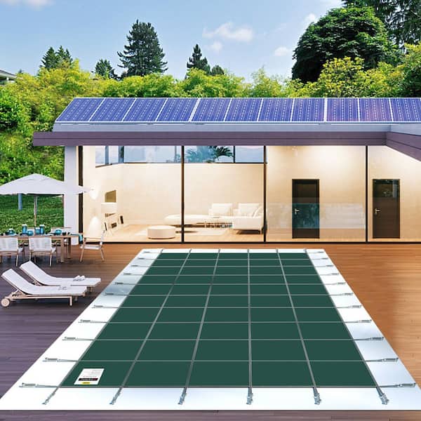 16 ft. x 30 ft. Rectangle In-Ground Safety Pool Cover Child Solid Safety Pool Covers for Swimming