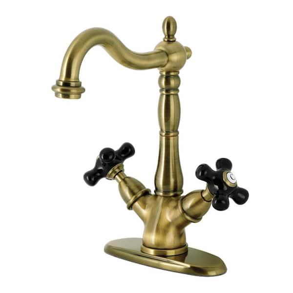 Duchess 2 Vessel Sink Faucet in Antique Brass